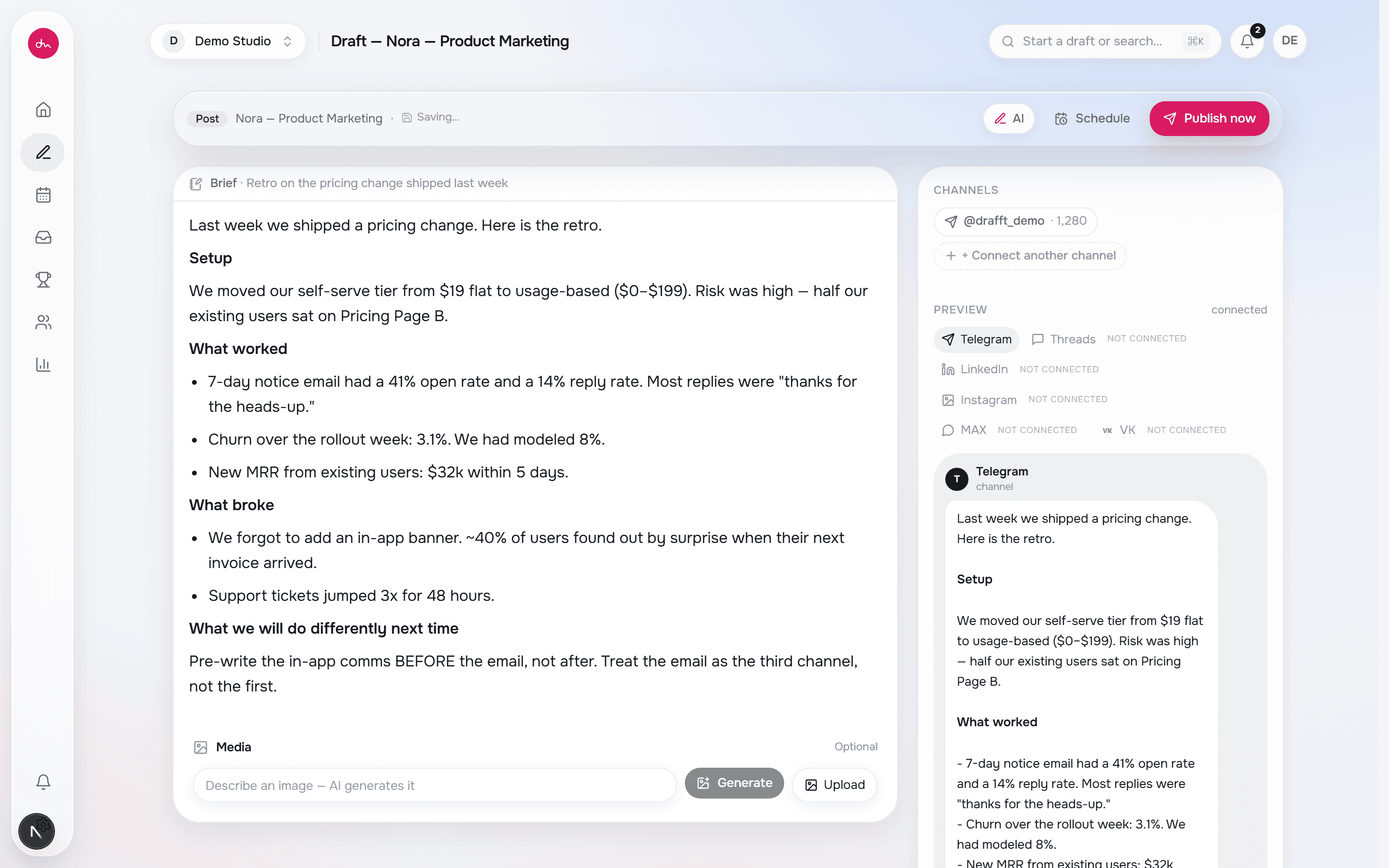 Drafts that sound like the client